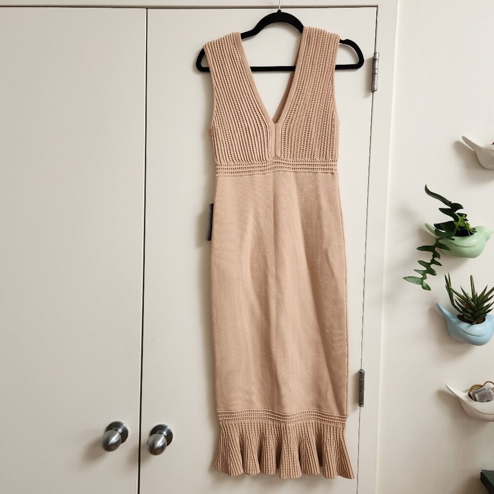 Size Small NY&C Knit Bodycon Dress with Ruffle Hem